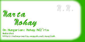 marta mohay business card